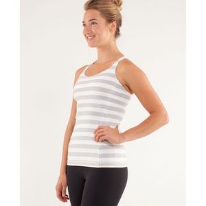 Lululemon Free To Be Tank Top Micro Macro Polar Cream Silver Slate Athletic Gym